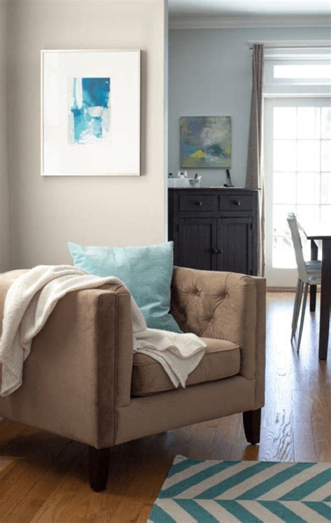 By far the most popular color family, blue paint is traditional and conservative in its darker tones and becomes breezy and cool when you add white. living-room-with-light-taupe-gray-walls-and-mint-blue ...