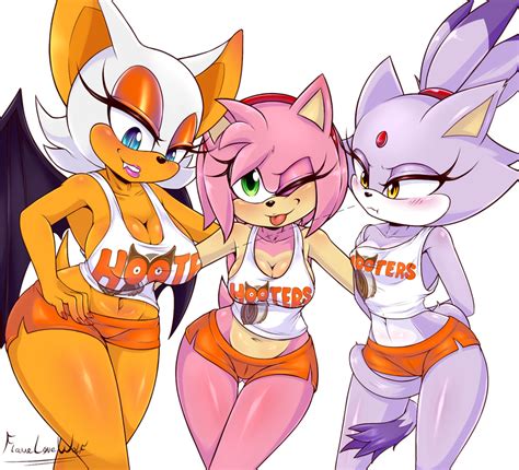 Rouge Amy And Blaze Working At Hooters Flamelonewolf