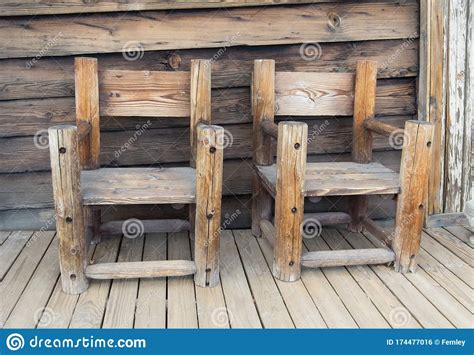 Rustic Wooden Chairs Stock Photo Image Of Elegant Dining 174477016