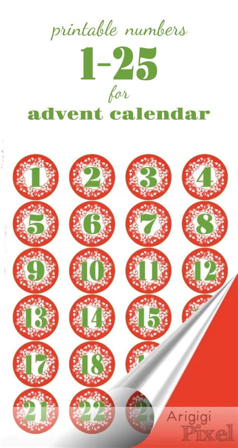 Free Printable Printable Advent Calendar Numbers Printable Templates Free