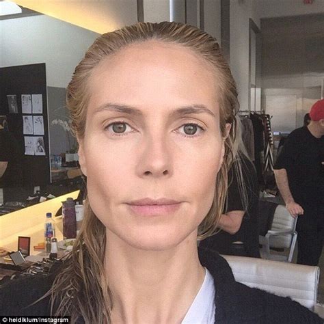 heidi klum posts before and after shots of herself for a photoshoot celebs without makeup