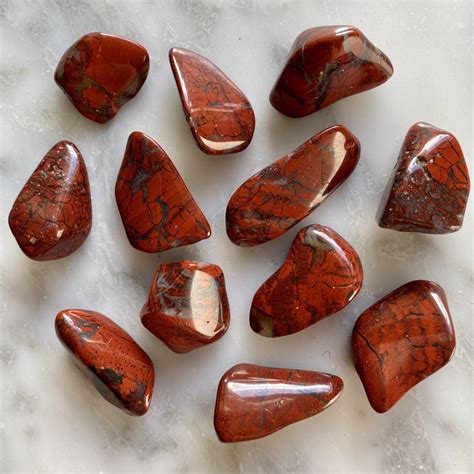 Red Brecciated Jasper Tumbled Pocket Stone Minera Emporium Crystal
