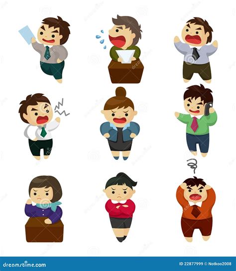 Unhappy Office Worker Set Stock Vector Illustration Of Expression 22877999