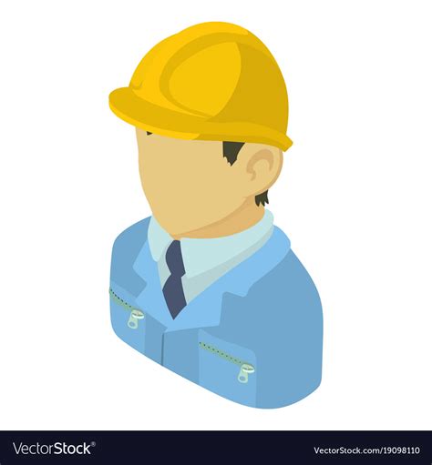 Builder Engineer Asian Icon Isometric 3d Style Vector Image