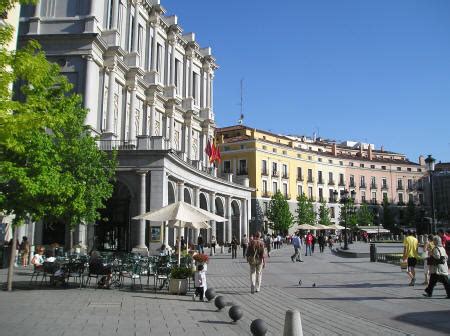 Variety of monuments from different epochs, rich history, and unique culture attract tourists from around the world. Plaza de Oriente - Famous Landmark in Madrid Spain