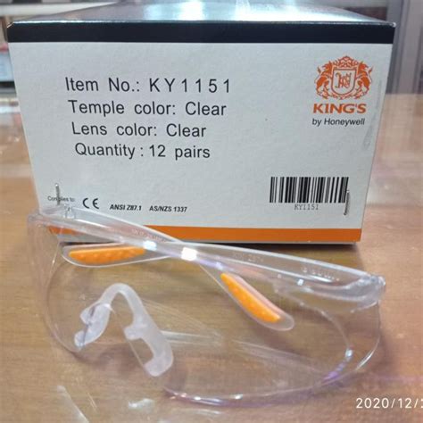 Ky1151 Kings Safety Goggles Clear Safety Eyewear Safety Glass Spectacle