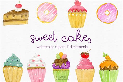 watercolor cake clipart | Watercolor cupcake, Watercolor clipart, Watercolor cake