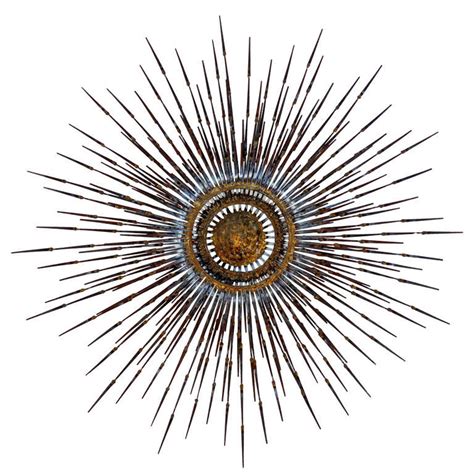 A Gilt Metal And Steel Sunburst Wall Sculpture By William Bowie C 1960