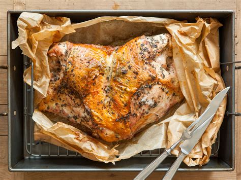 Tuck wing tips under turkey and tie legs together with kitchen twine. Recipe: Simple Parchment-Roasted Turkey Breast | Whole ...