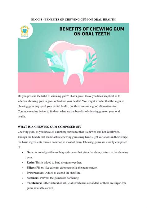 Ppt Benefits Of Chewing Gum On Oral Health Powerpoint Presentation