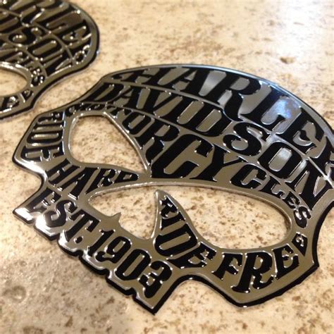 Most notably are the gas tank emblems, but also included are medallions for fenders, sissybars and other places. Harley Davidson Motorcycle Emblems Metal Decal Willie G ...