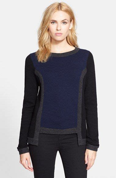 Milly Colorblock Highlow Merino Wool And Cashmere Sweater Nordstrom