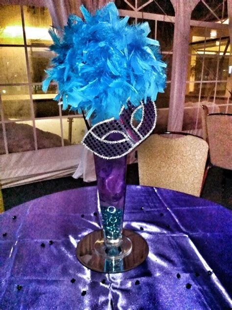 masquerade sweet 16 centerpiece created by events by kesha rental centerpieces 35 for setup