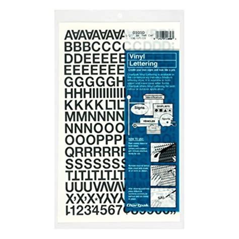 Chartpak Self Adhesive Vinyl Capital Letters And Numbers 12 Inches