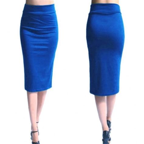 Buy Elegant Women Fashion Package Hip Sexy Pencil Skirt Solid Color Slim All Match At Affordable