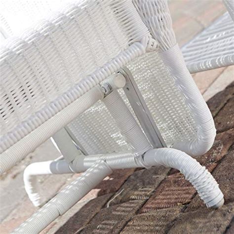 Starsun Depot White Resin Wicker Outdoor 2 Seat Loveseat Glider Bench Patio Armchair