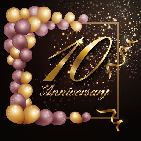 10 Year Anniversary Celebration Background Banner Design With Lu 272813