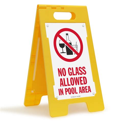 No Glass Allowed In Pool Area Floor Sign Sku Sf 0632