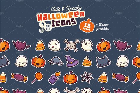 Cute And Spooky Halloween Icons Icons ~ Creative Market