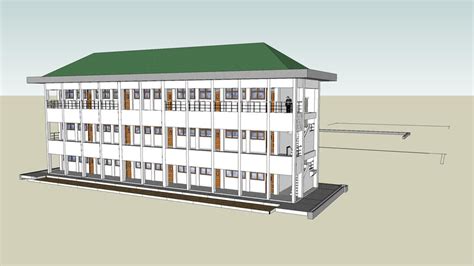 Desain Mentah Gedung Sekolah 3 Lantai 3d Warehouse