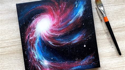 Galaxy Acrylic Painting Step By Step Daily Challenge 76 Youtube