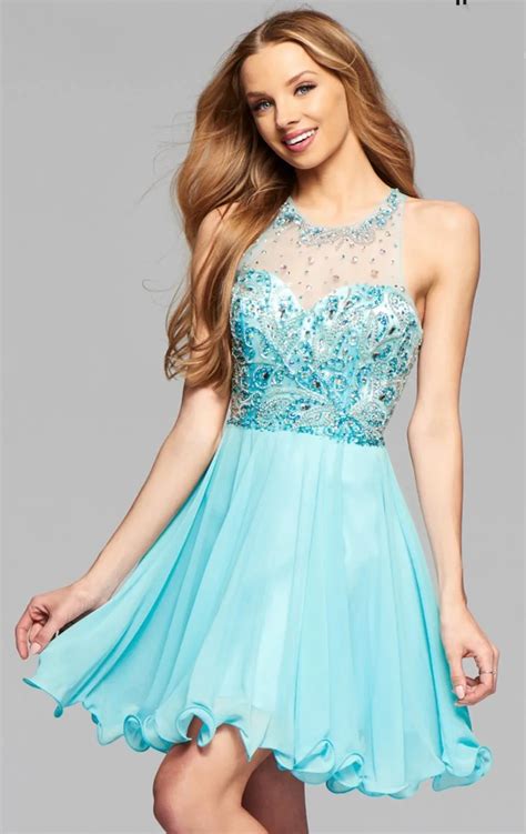 New Sky Blue Homecoming Dresses Short Prom Dresses Beaded High School University Party Cocktail