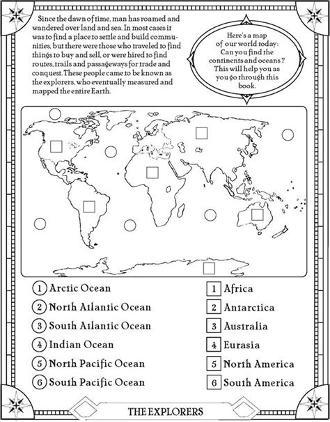 Find The Oceans And Continents Page School Social Studies Social