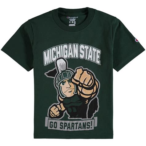 Youth Champion Green Michigan State Spartans Strong Mascot T Shirt