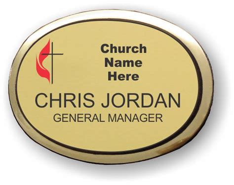 The United Methodist Church Executive Oval Gold Badge 1029 Nicebadge