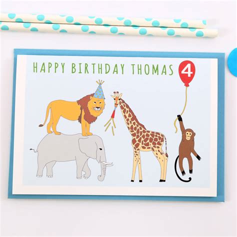 Personalised Jungle Child Birthday Card By Superfumi