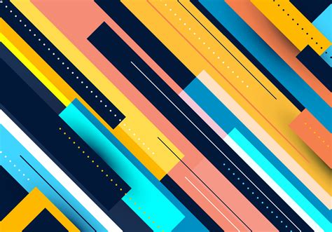 Abstract Background Bright Color Diagonal Stripes Overlapping Pattern With Lines And Dots