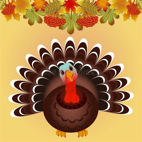 Turkey Bird For Happy Thanksgiving Celebration Stock Illustration