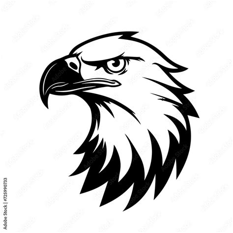 Bald Eagle Mascot Logo Monochrome Design Style Stock Vector Adobe Stock