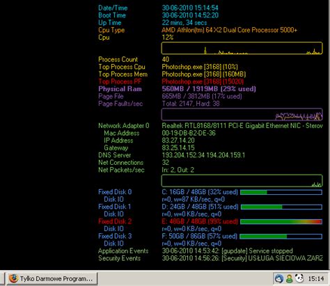 Desktop Info 112 Informacje Systemowe Na Pulpcicie Komputera