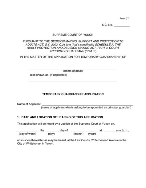 Guardianship Form Download Free Documents For Pdf Word And Excel