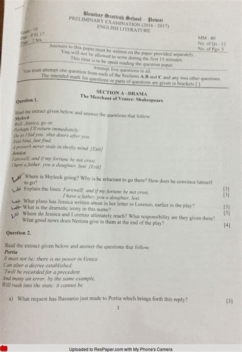 English Sample Papers For Class 10 With Solutions 2021 Icse