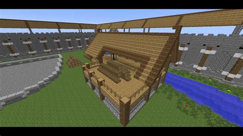 The first thing you have to do is to place 15 oak blocks on the ground and place five more at the top of the middle row. Minecraft Medieval Saw Mill- Tutorial -How to Build a Saw ...
