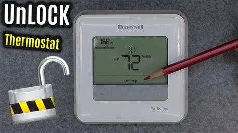 Unlock Honeywell Home T4 Digital Thermostat Unlocking Device With Pin Code Youtube