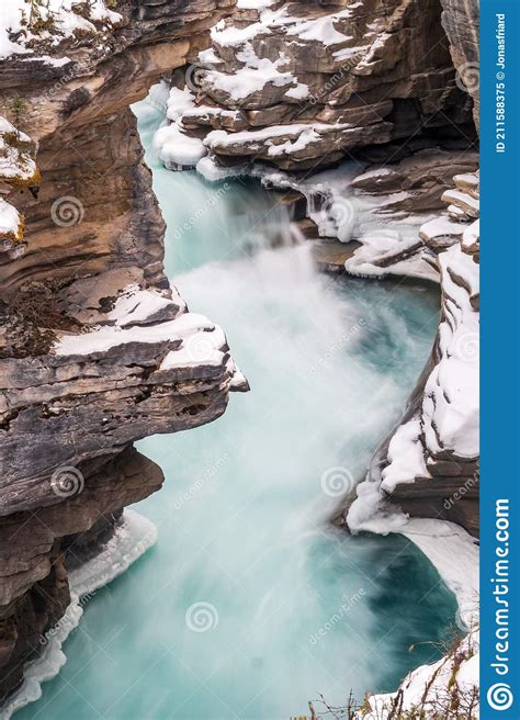 Athabasca Falls In Winter Canada Stock Image Image Of Alberta