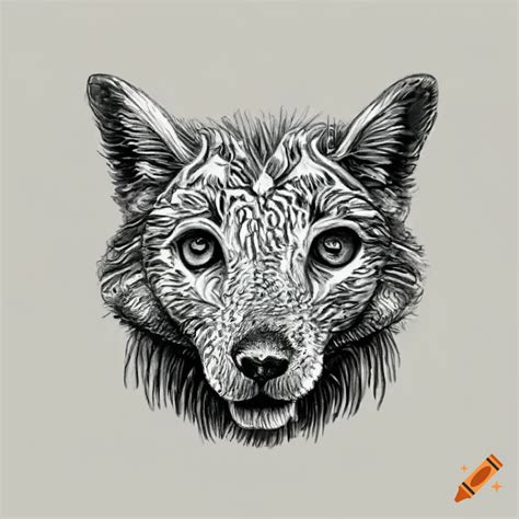Black Line Animal Tattoo Illustration On Craiyon