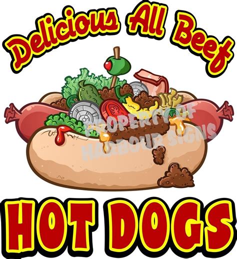 All Beef Hot Dogs Decal 14 Restaurant Concession Trailer Food Truck