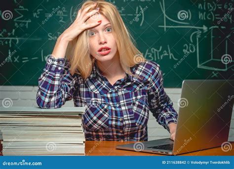 Sleepy Woman Teacher Classroom Students Stock Photos Free And Royalty