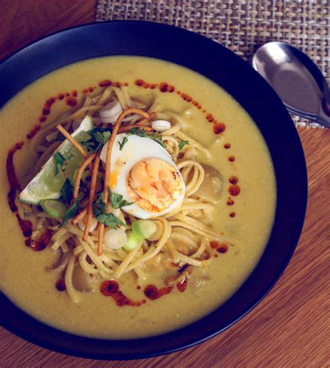 Burmese Coconut Milk Noodles Soup With Chicken The Potato Gnocchi Club