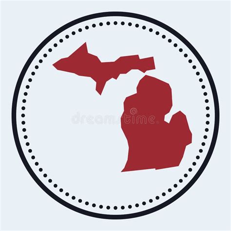 Michigan Round Circle Flag Mi Usa State Circular Button Banner Icon