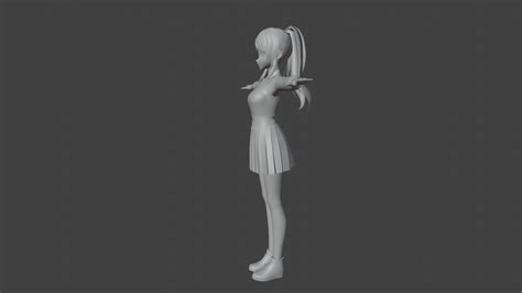 3d Model Cute Anime Girl Character Ai Vr Ar Low Poly Cgtrader