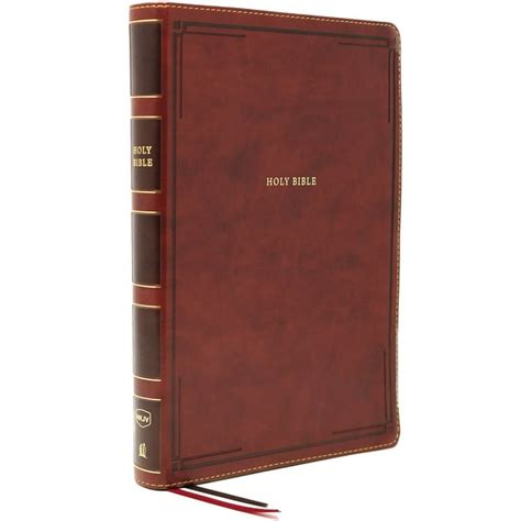 Nkjv Thinline Bible Giant Print Leathersoft Brown Thumb Indexed Comfort Print Holy Bible