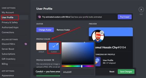 Discord Profile Customization User And Server Name And Avatar