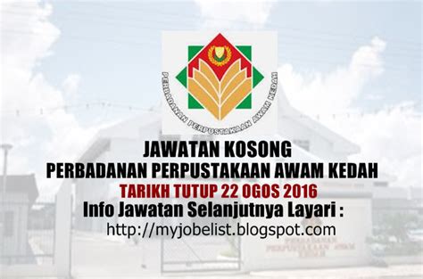 Untuk makluman, terdapat beberapa kekosongan jawatan yang dibuka untuk permohonan oleh pihak dewan bahasa & pustaka (dbp). Jawatan Kosong Perbadanan Perpustakaan Awam Kedah - 22 ...