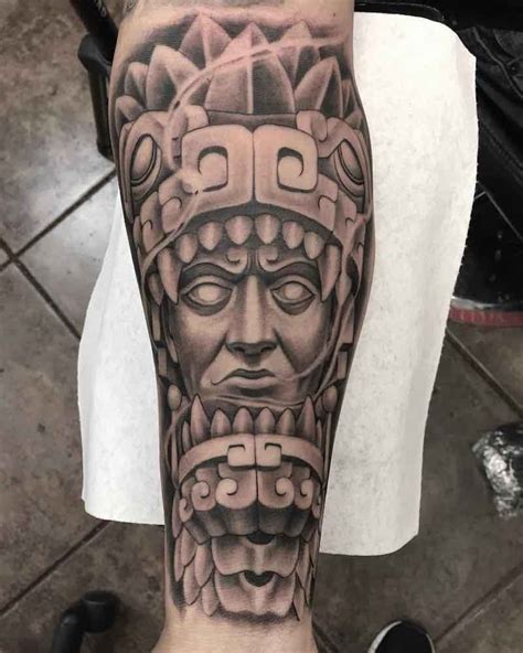 aztec tattoo by marcos adame aztec tattoos sleeve aztec sleeve half sleeve tattoo aztec