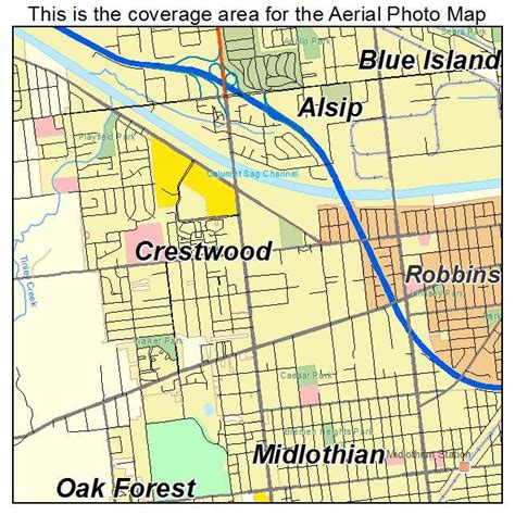 Aerial Photography Map Of Crestwood Il Illinois